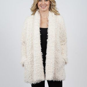 LOVE TOKEN Faux Fur Mongolian Plush Jacket Coat